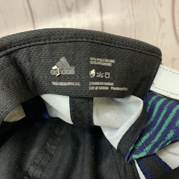 Adidas Running Cap Hat Climacool Blue and Green Adjustable One Size Hook Loop - Picture 9 of 9